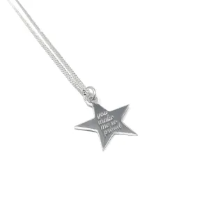 Children's Engraved Star Token Necklace - Sterling Silver