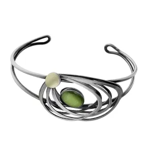 Christophe Poly Flowing Ovals With Green Cuff