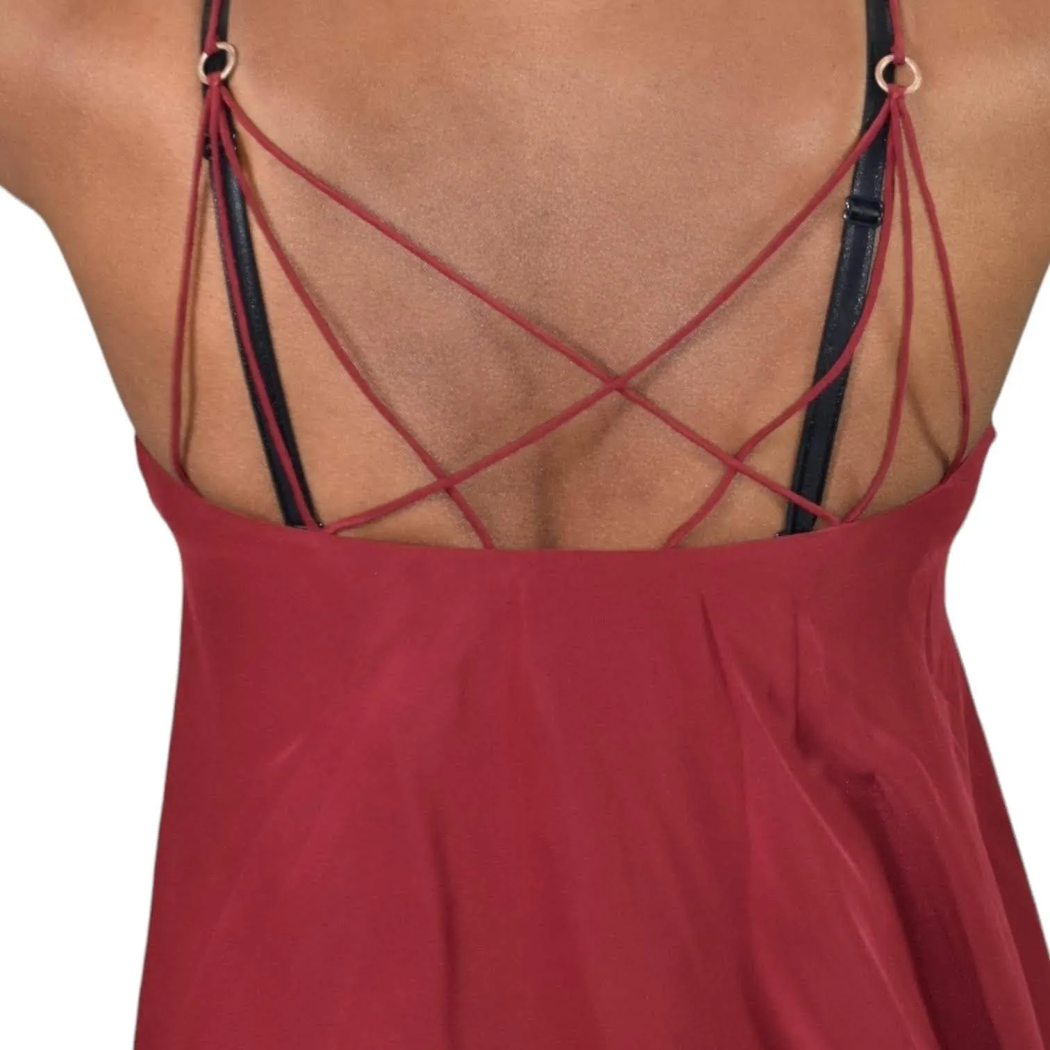 Cinq a Sept Wren Silk Tank Red Camisole Top Deep V Spaghetti Straps Size Small