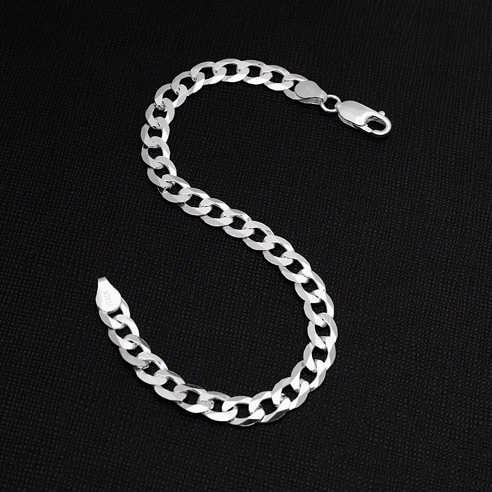 Classic Men's 6.2mm Curb Chain Bracelet | Solid 925 Sterling Silver for Men & Women