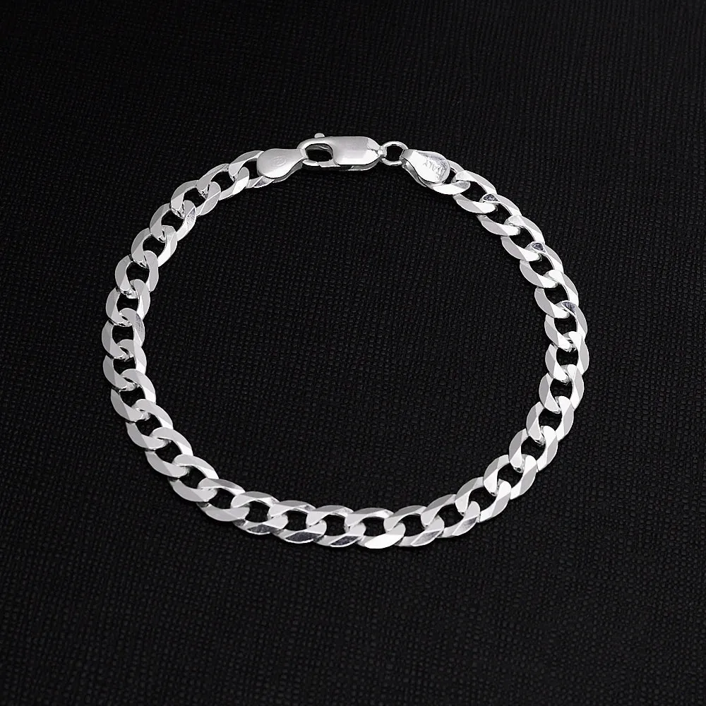 Classic Men's 6.2mm Curb Chain Bracelet | Solid 925 Sterling Silver for Men & Women