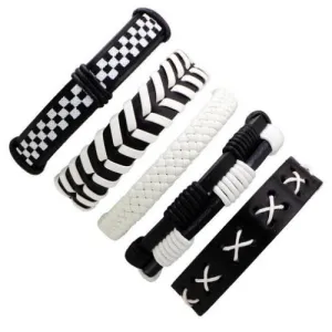 Classy Men White & Black Leather Bracelet Set