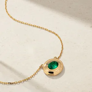 Colosseum Bezel Emerald Necklace