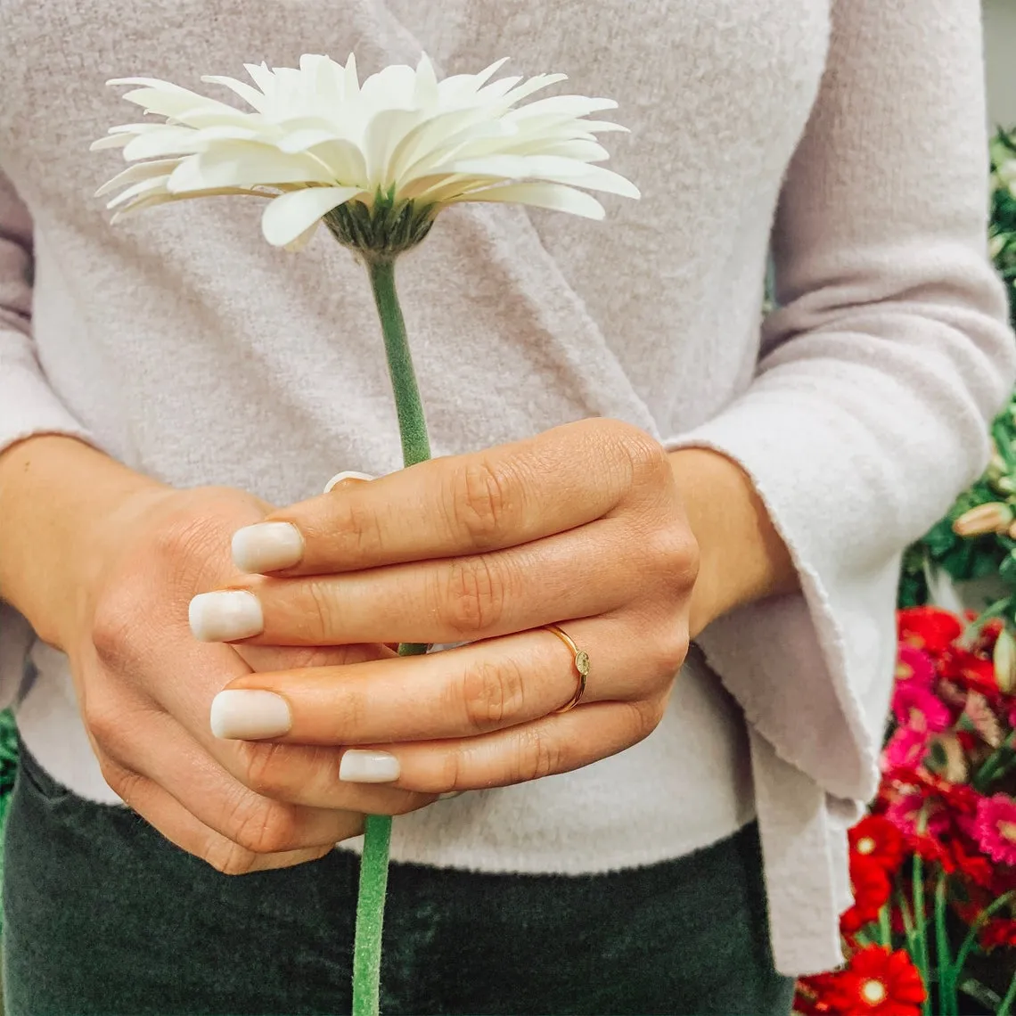 Custom Dainty Symbol Ring, Minimalist Round Ring