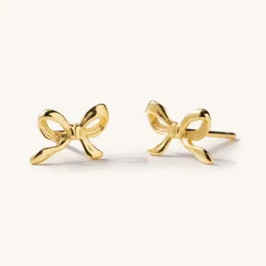 Dainty Bow Studs-Gold