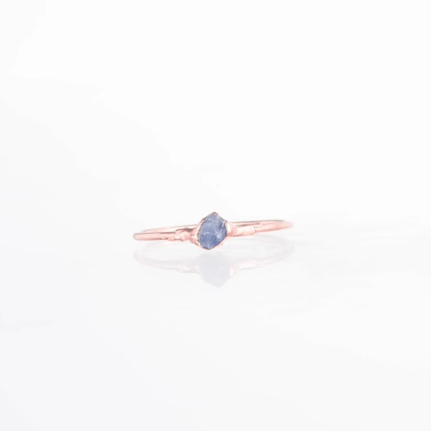 Dainty Raw Tanzanite Ring in Rose Gold