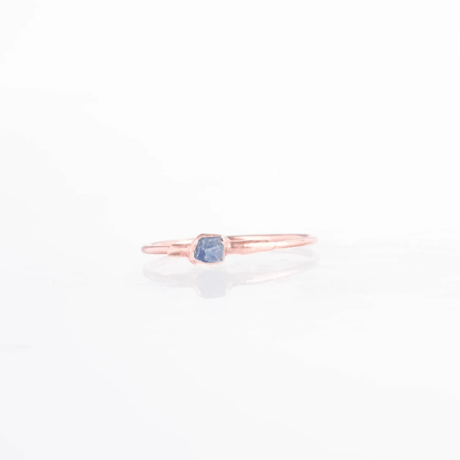 Dainty Raw Tanzanite Ring in Rose Gold