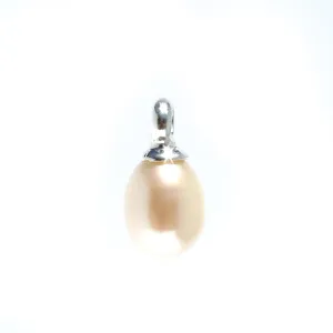 Dainty White Pearl Pendant Sterling Silver