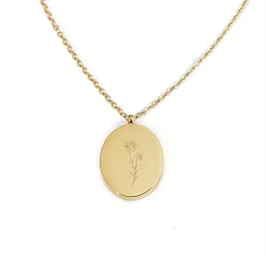 'December Birth Flower' 18k Gold Plated Titanium Steel Pendant Necklace