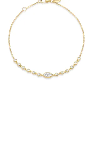 Diamond Marquise and Bezel Set Sun Ray Bracelet