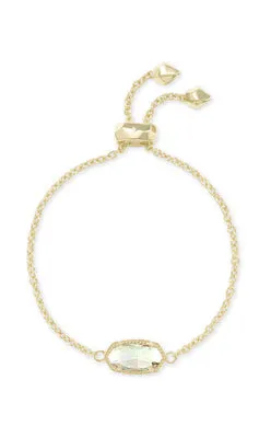 Elaina Delicate Chain Bracelet Gold Dichroic Glass