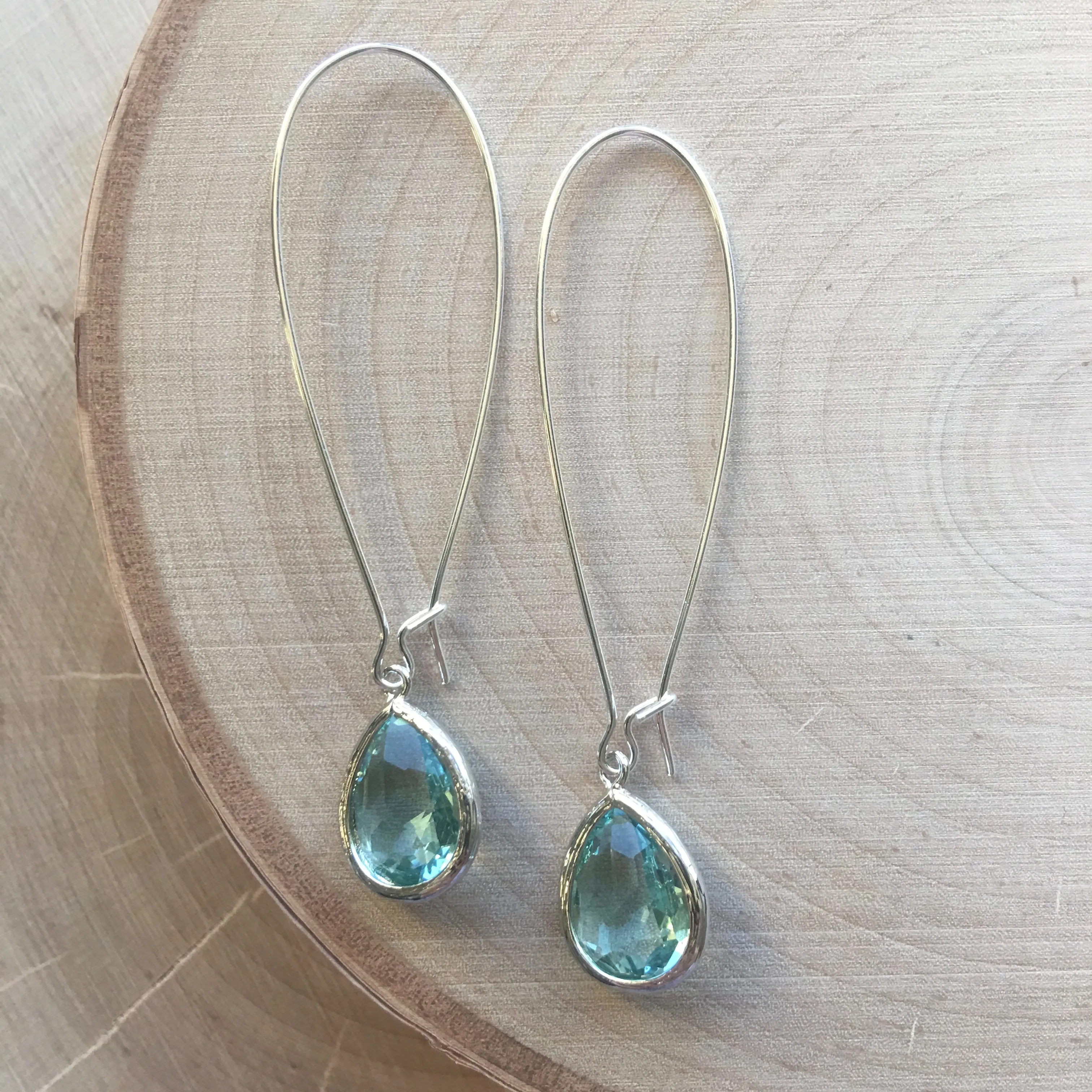 Ella Silver Glass Drop Earrings