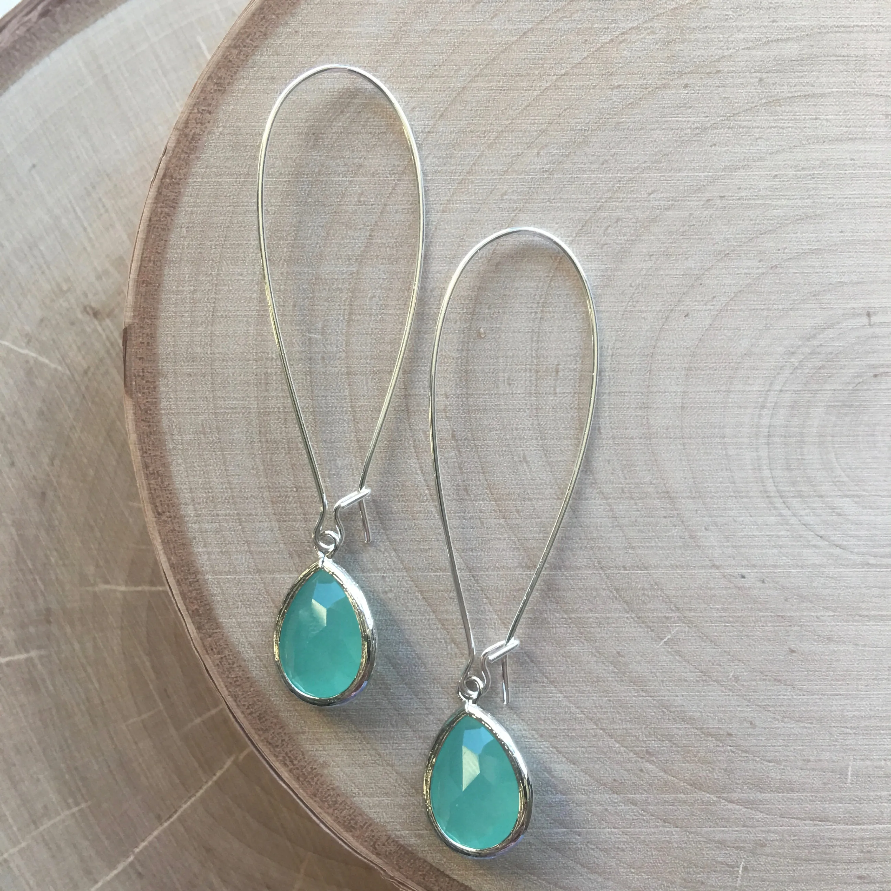 Ella Silver Glass Drop Earrings