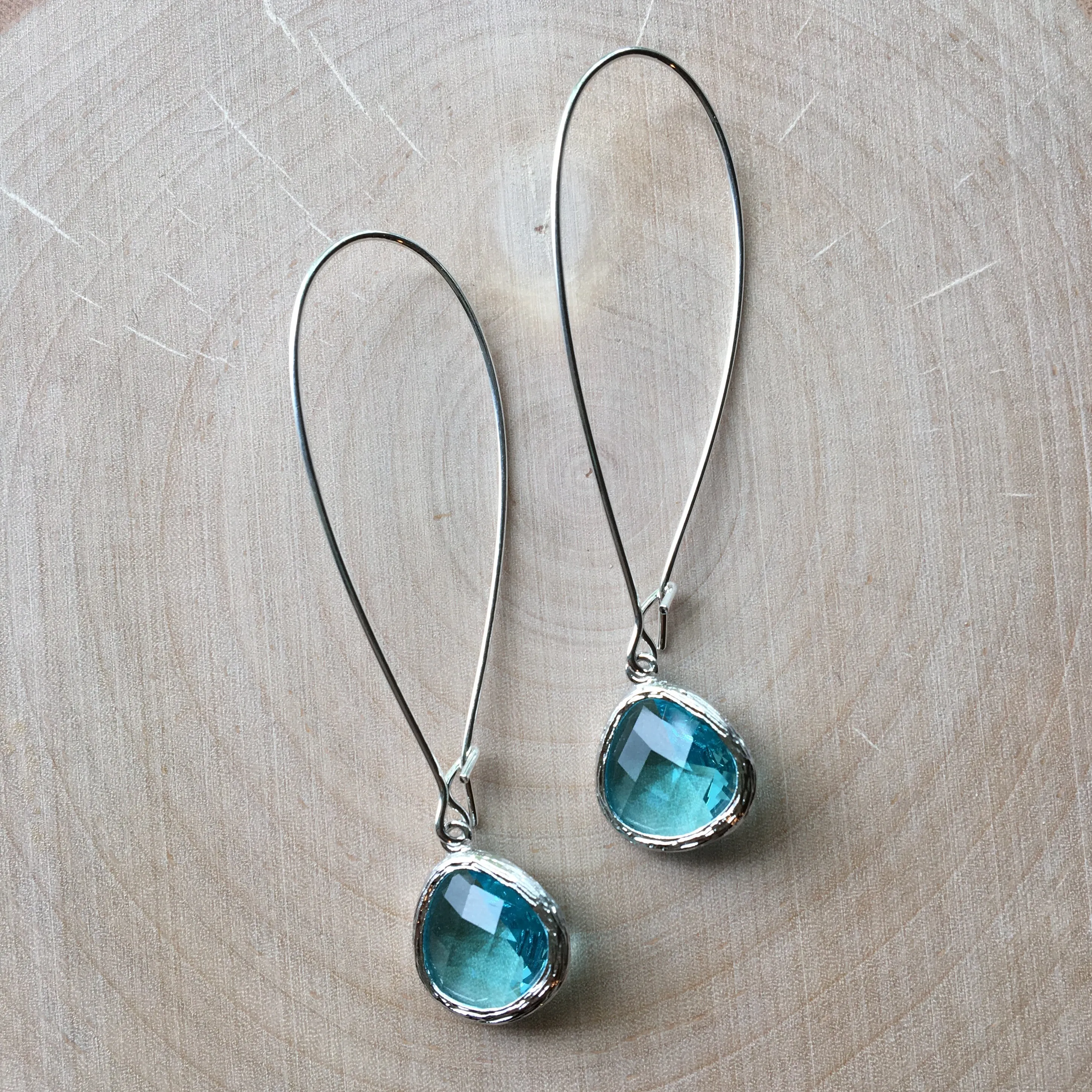 Ella Silver Glass Drop Earrings