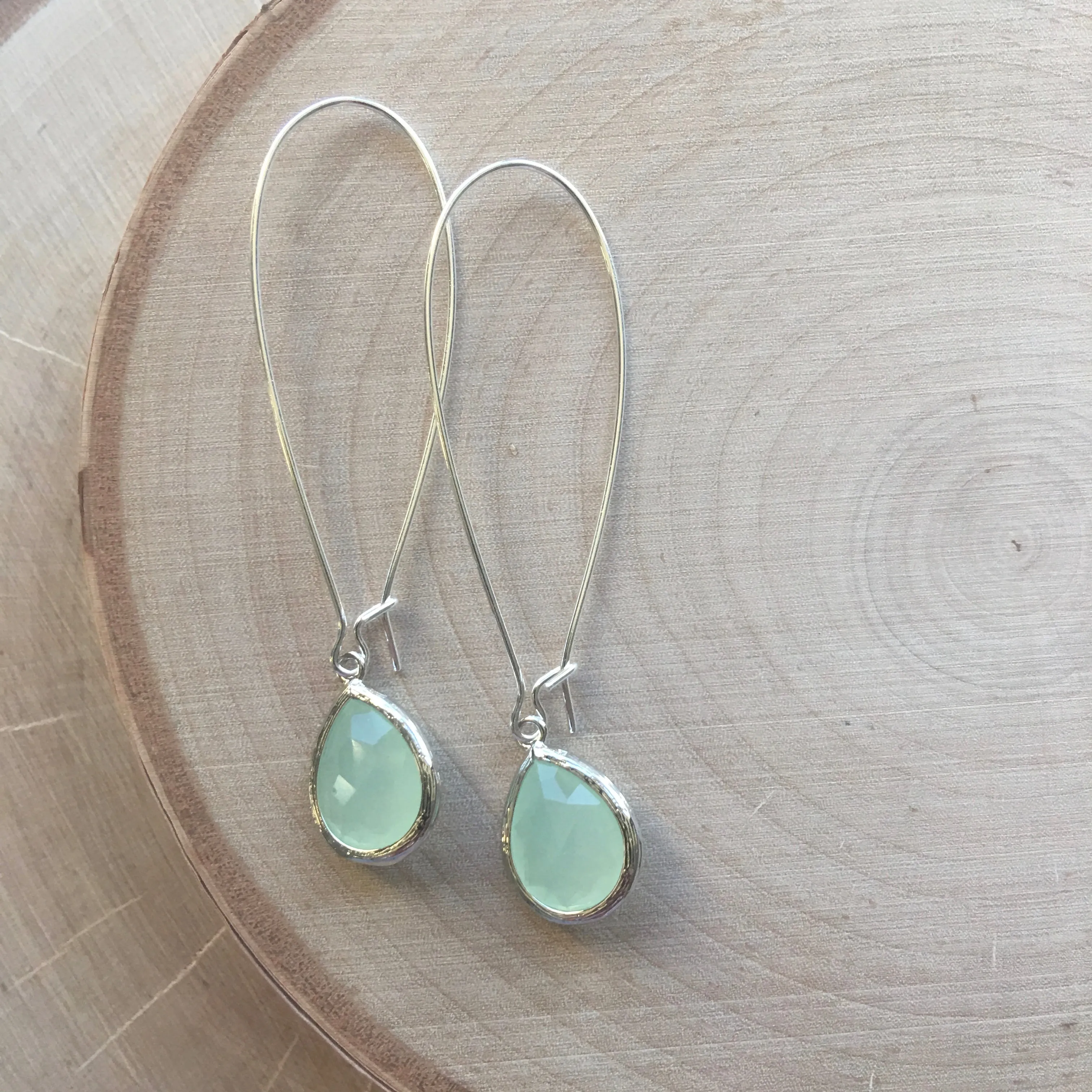 Ella Silver Glass Drop Earrings