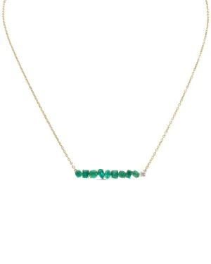 Emerald and Diamond Bar Necklace