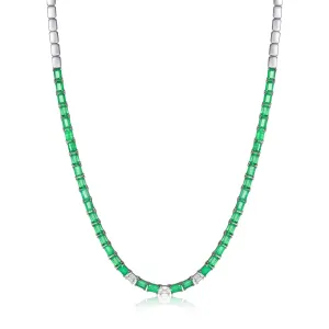 Emerald and Diamonds Half Necklace