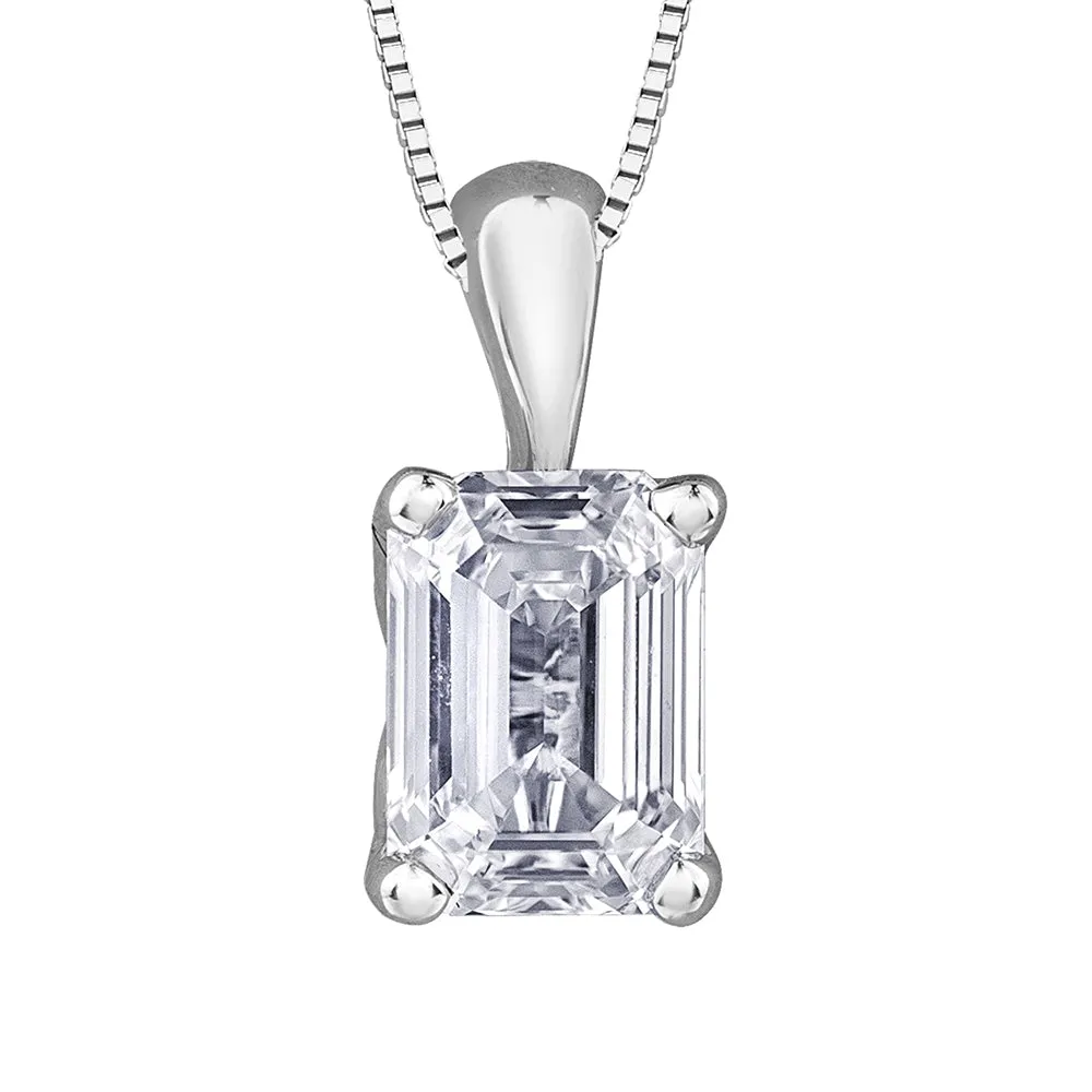 Emerald Cut Canadian Diamond Solitaire Pendant