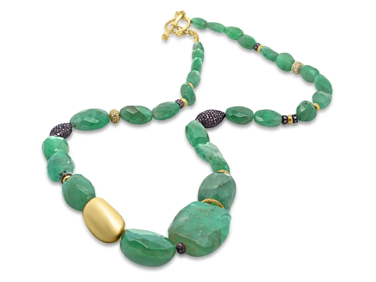 Emerald Faceted Beaded Necklace