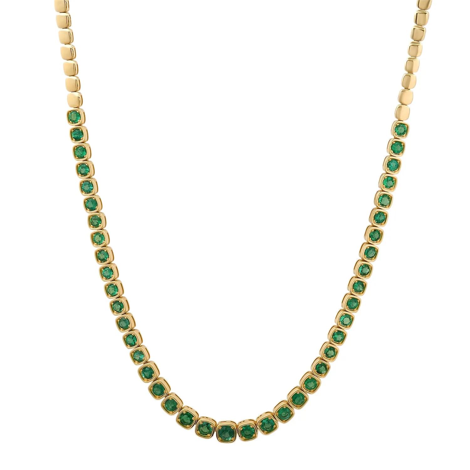 Emerald Goddess Square Collar Necklace