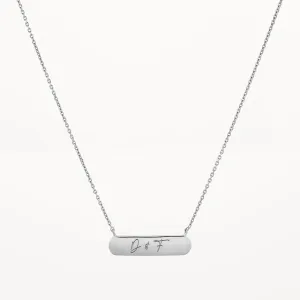 Engravable Horizontal Bar Necklace in Silver