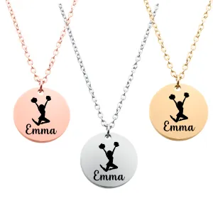 Engraved Girls Cheer Necklace