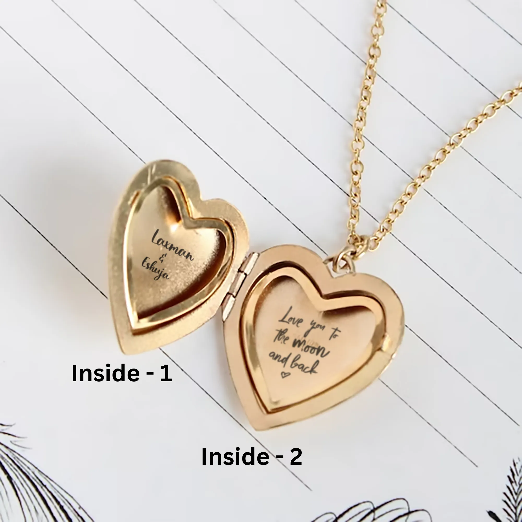 Engraved Heart Locket Necklace KCL 33