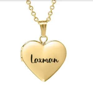 Engraved Heart Locket Necklace KCL 33