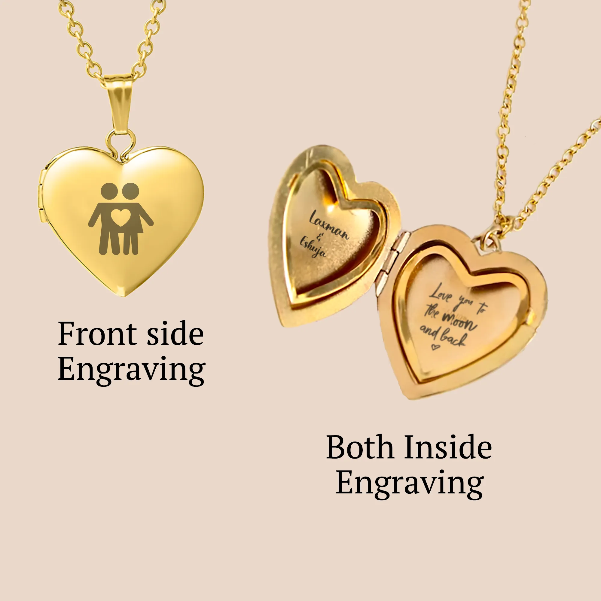 Engraved Heart Locket Necklace KCL 33