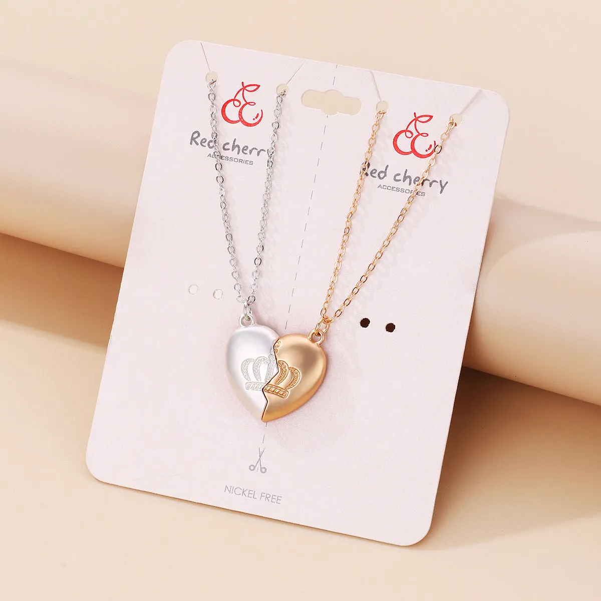 Engraved King Queen Couple Necklaces Gift Set for 2