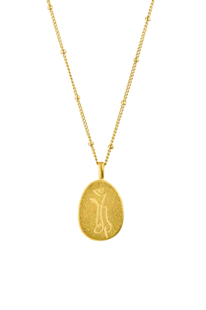 Female Silhouette Necklace 14K Gold Plated Single