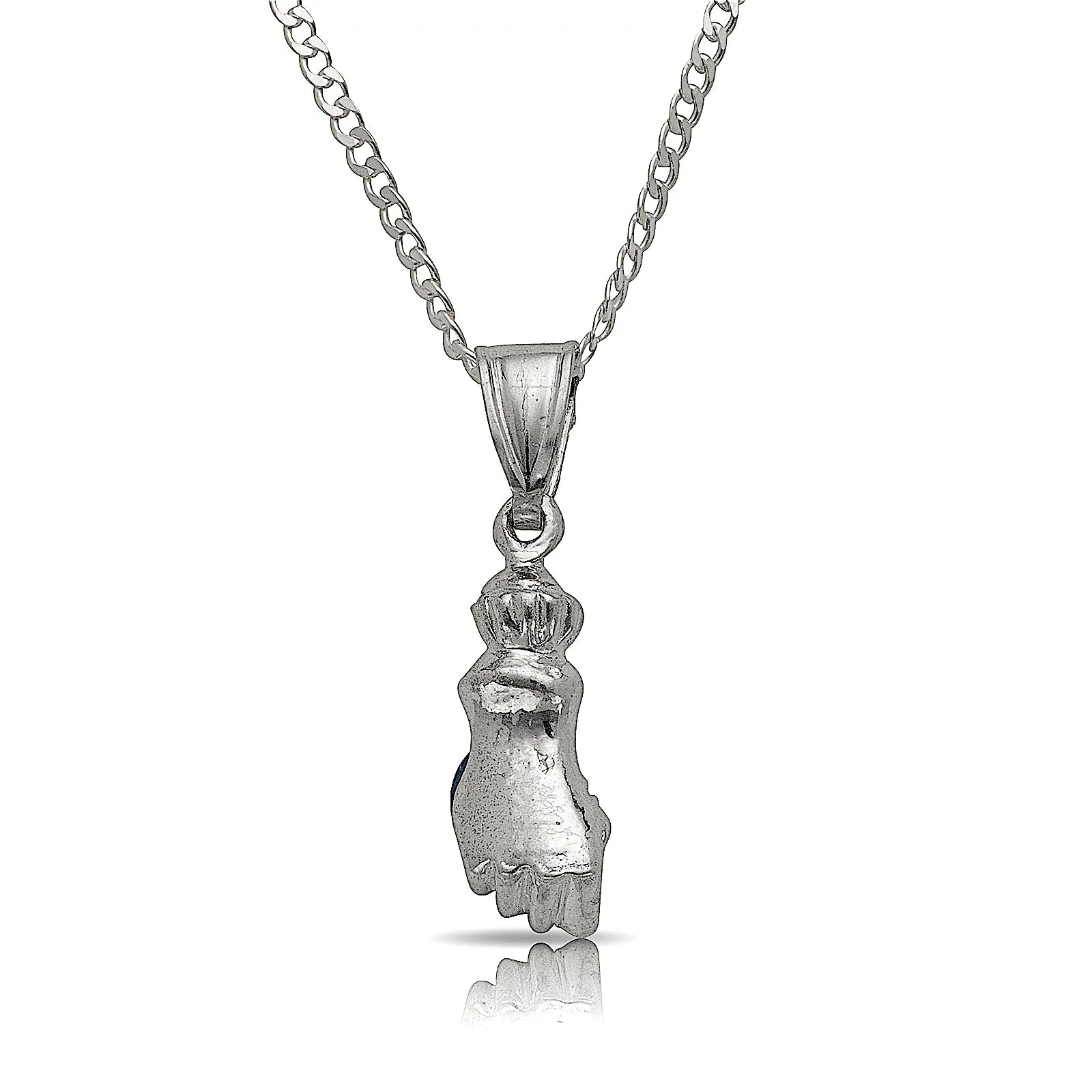 Fist .925 Sterling Silver Pendant Necklace