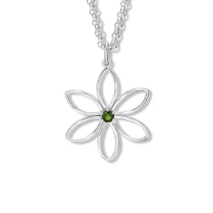 Fleur de Lys Large Necklace Pendant Silver - Chrome Diopside