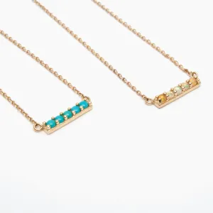 Gemstone Bar Necklace