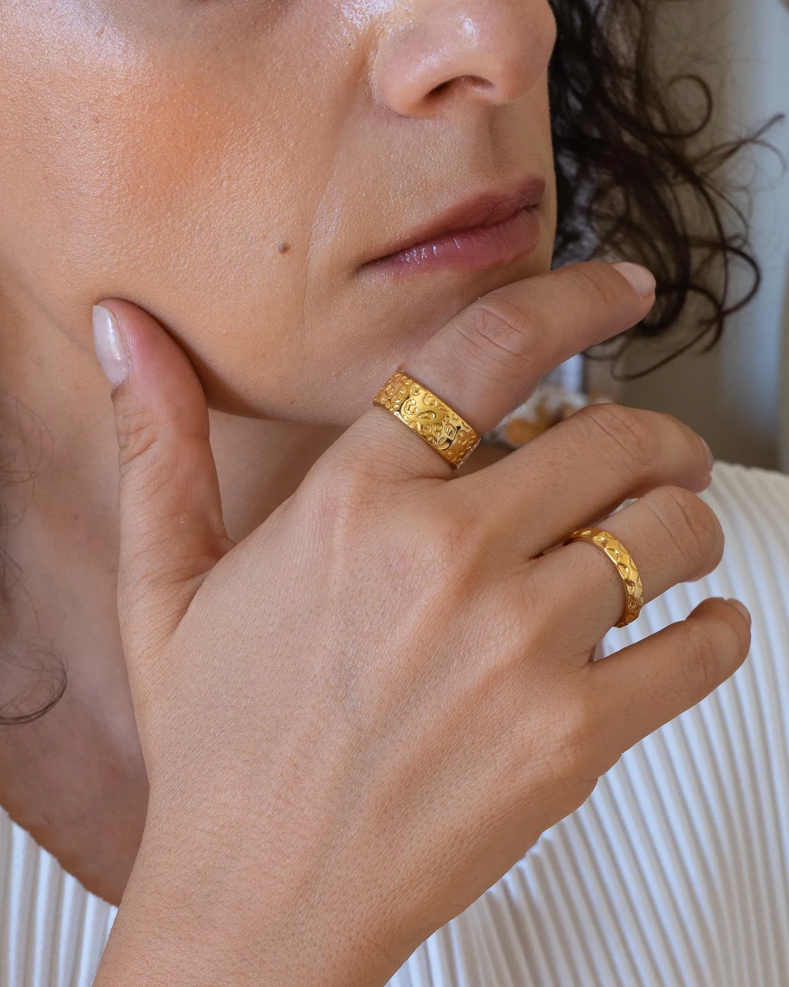 Gold Animal Print Pattern Ring