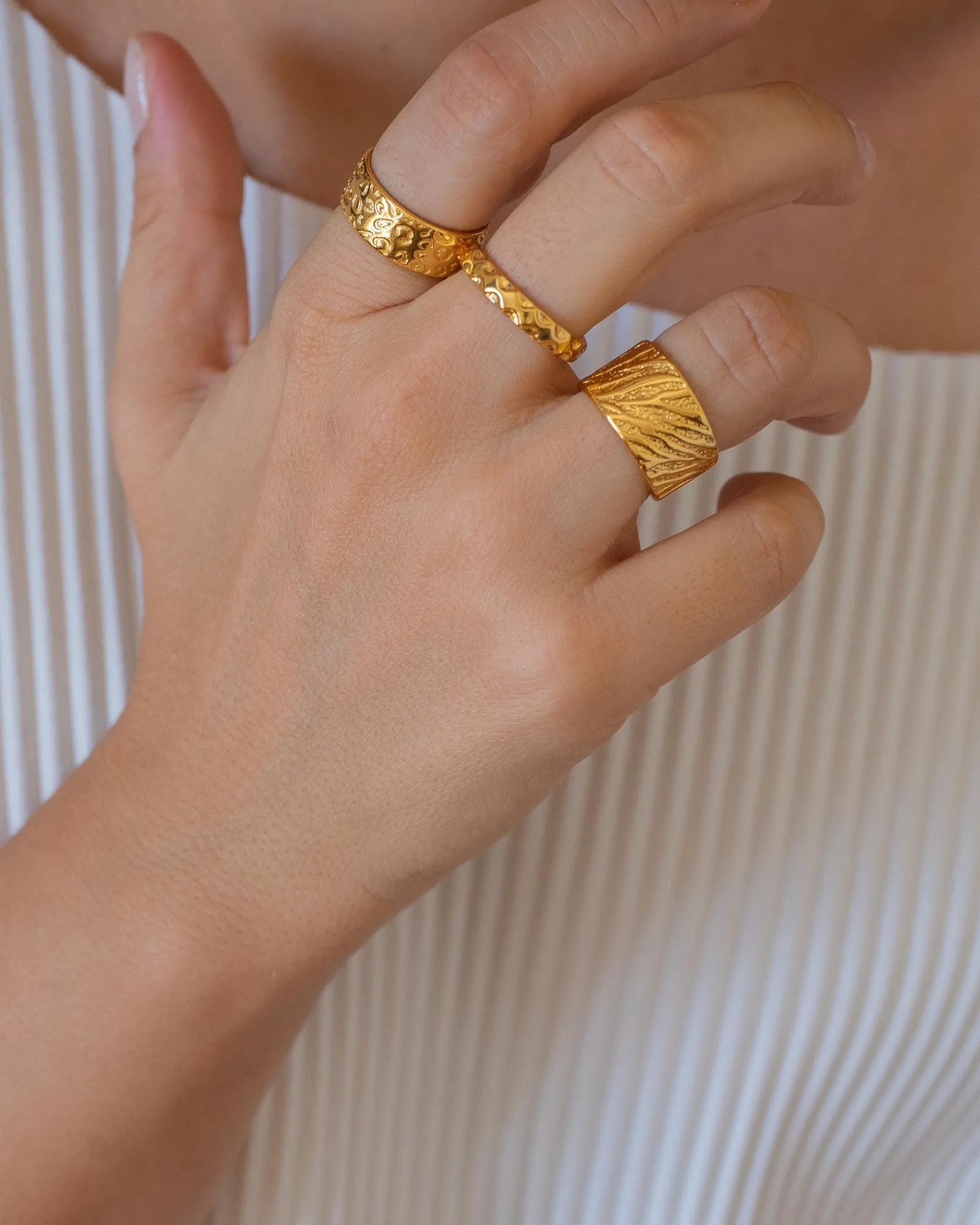 Gold Animal Print Pattern Ring