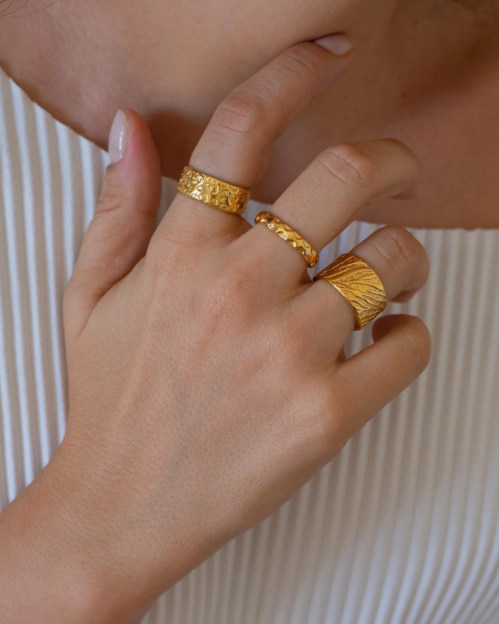 Gold Animal Print Pattern Ring