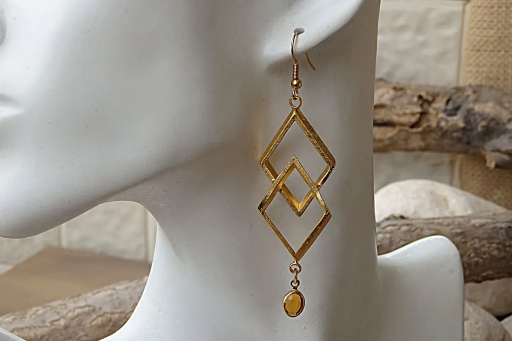 Gold Geometric Dangle Earrings