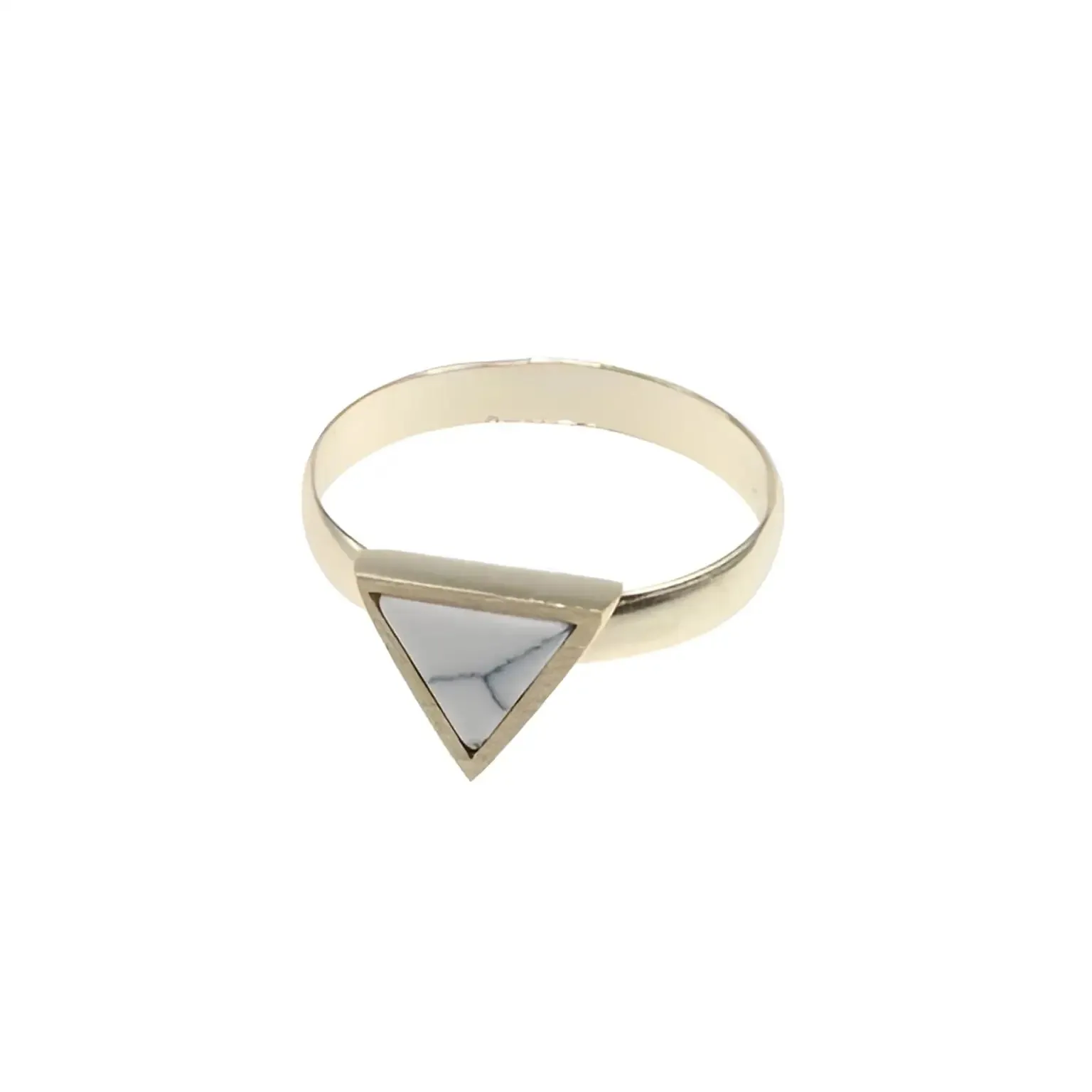 GOLD MARBLED TRIANGLE RING