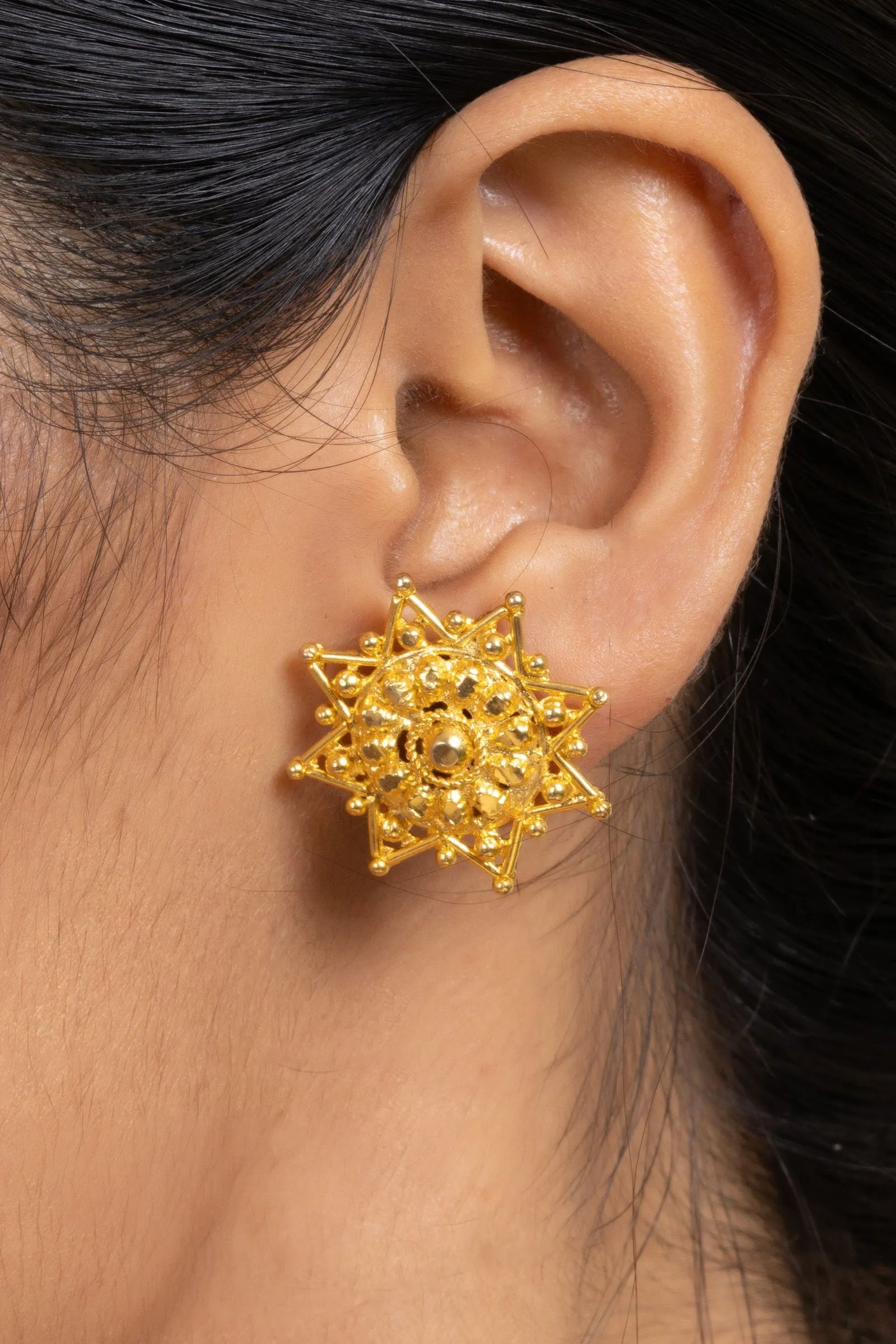 Gold Plated Star Stud Earrings – Copper Jewelry, Non-Allergic, Perfect for All Occasions