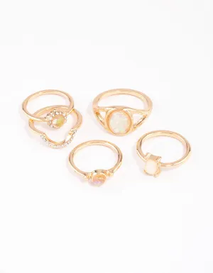 Gold Pretty Opal Ring Pack