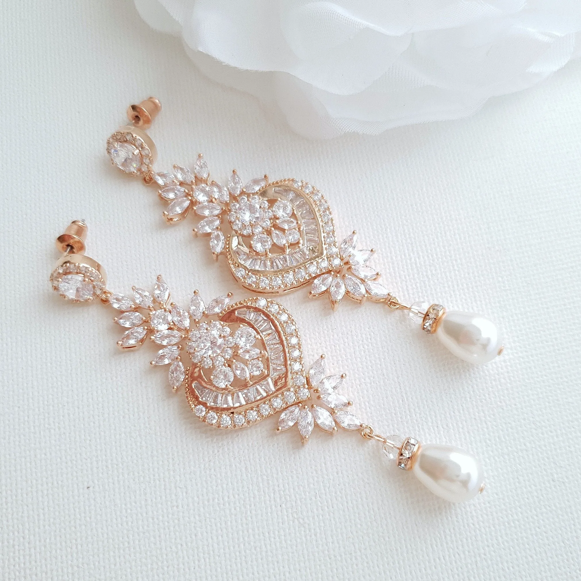 Gold Wedding Earrings- Rosa