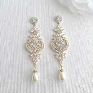 Gold Wedding Earrings- Rosa