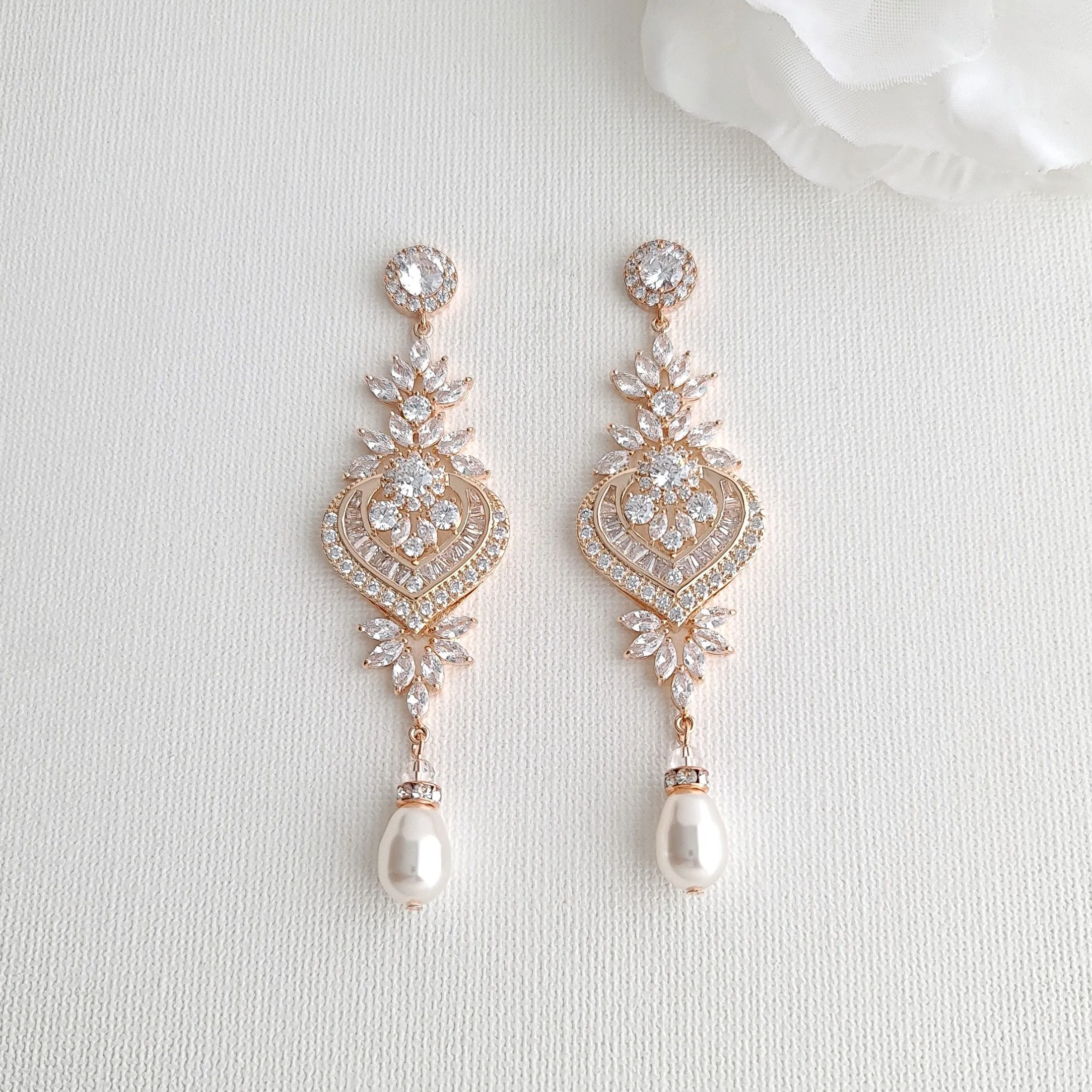 Gold Wedding Earrings- Rosa