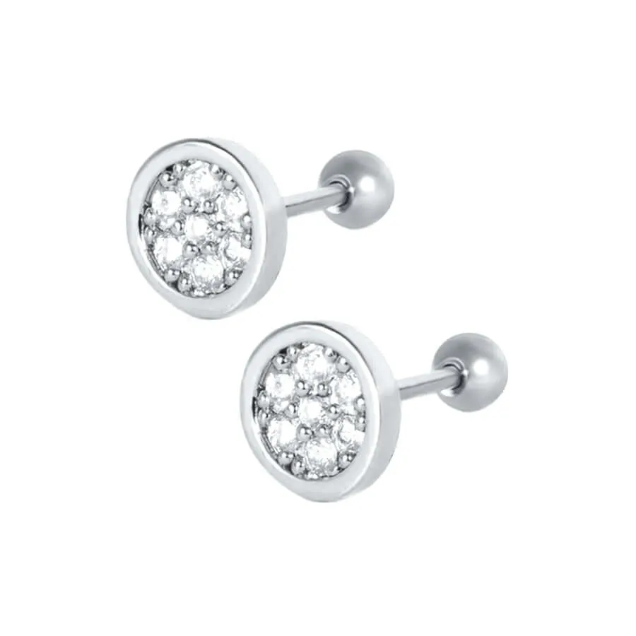 Halo Circular Piercing Barbell Ball Back Earrings Sleeper Earrings