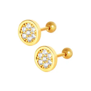 Halo Circular Piercing Barbell Ball Back Earrings Sleeper Earrings