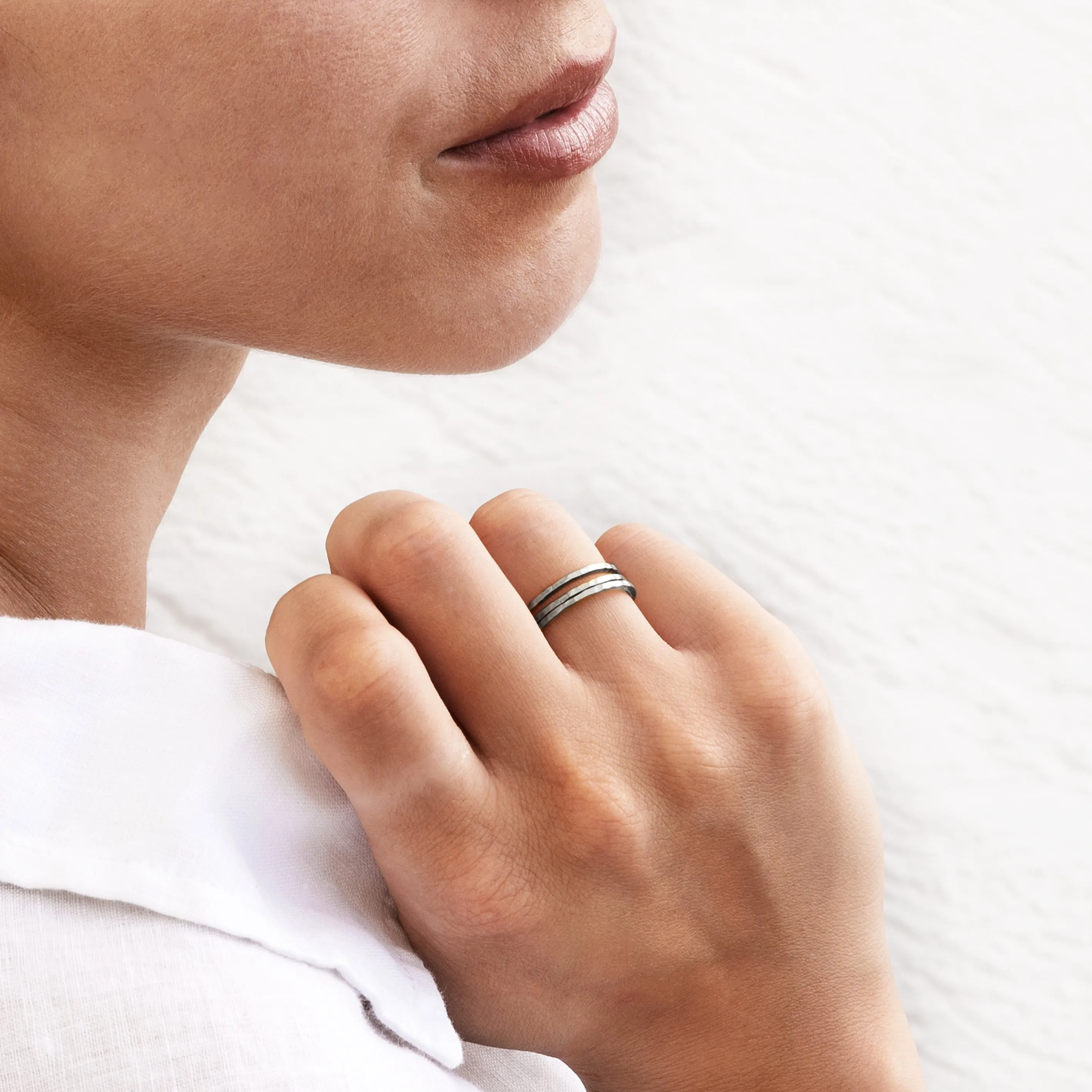 Hammered Stacking Ring