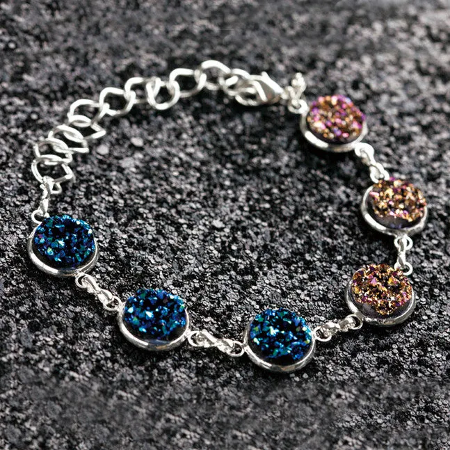 Handmade "Starry Night" Bracelet Resin Cabochon Charm chain vintage bracelets 18cm long new fashion Christmas Gift