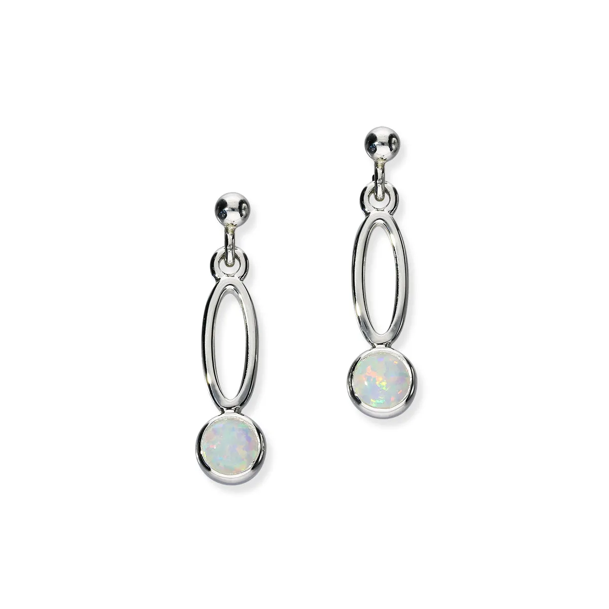 Harlequin Silver Earrings SE361 White Opal