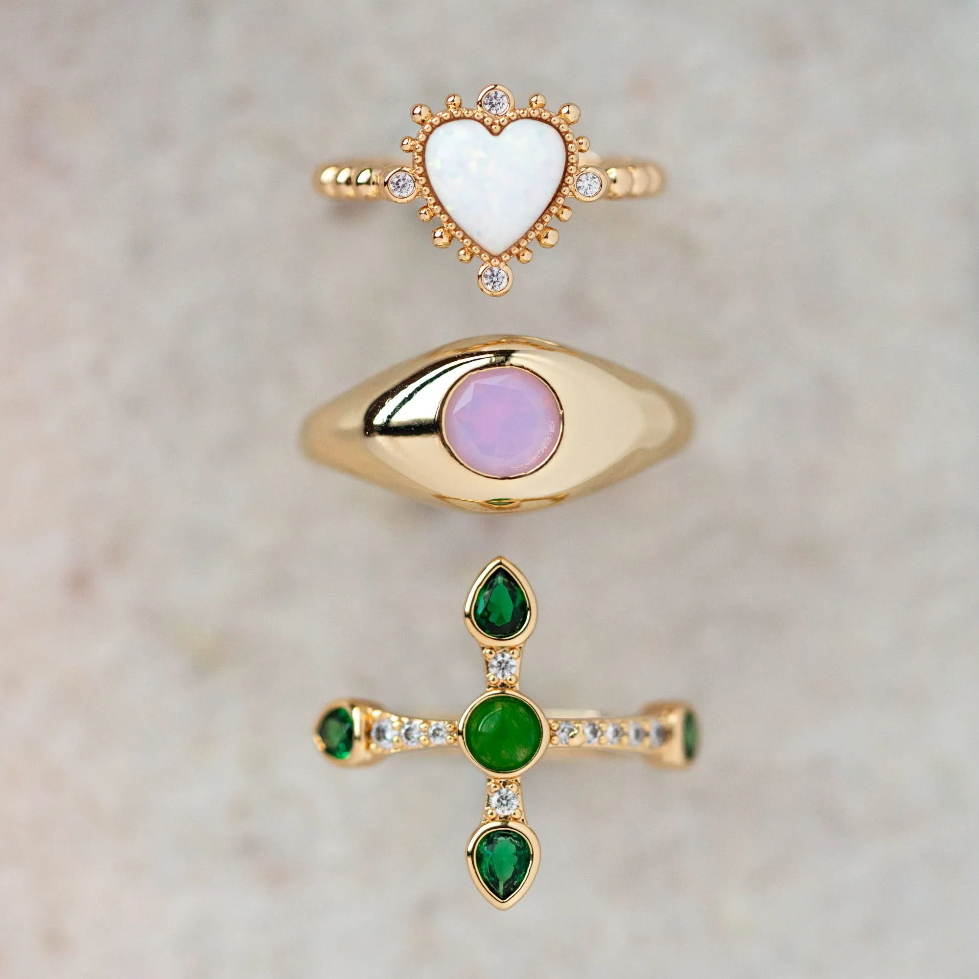 Heavenly Opal Heart Ring